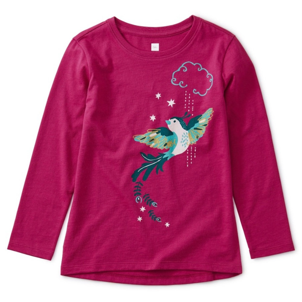NEW Tea Collection embroidered Himalayan bird tee